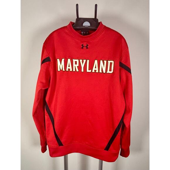 University of Maryland Terrapins Under Armour Red Sweatshirt Ladies Sz Small - Picture 1 of 6